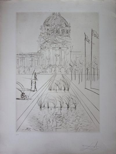 Salvador DALI -  San Francisco : City Hall - Gravure originale signée 2