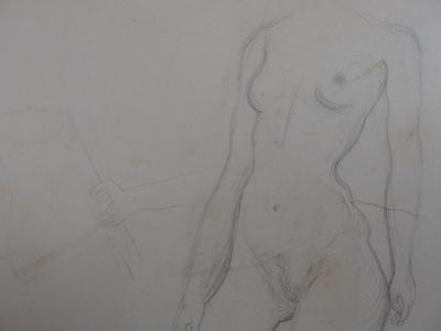 Salvador DALI - Modelo desnudo de pie - Dibujo original de la colección Paul Eluard 2