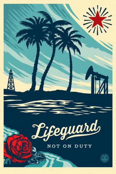 Shepard Fairey - Lifeguards not on duty, Lithographie signée 2