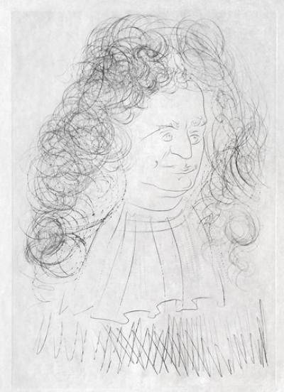 Salvador DALI - Le portrait de La Fontaine, 1974  - Gravure signée au crayon 2