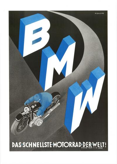 Henri EHLERS  - La moto la plus rapide du monde, lithographie 2