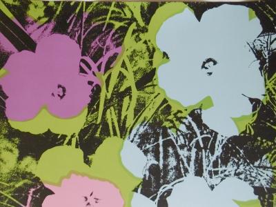 Andy WARHOL (d’après) Poppy Flowers noir Sérigraphie Sunday B Morning. Création 1964 Tirage 1980 91 x 91 cm rouge 2