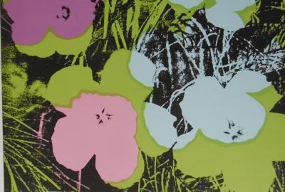 Andy WARHOL (d’après) Poppy Flowers noir Sérigraphie Sunday B Morning. Création 1964 Tirage 1980 91 x 91 cm rouge 2