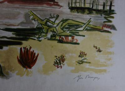 Yves BRAYER : Baie sauvage en Camargue - Lithographie originale signée /30ex 2