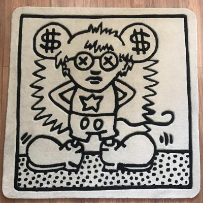 Keith Haring Tapis Andy Mouse (Black&White) 2