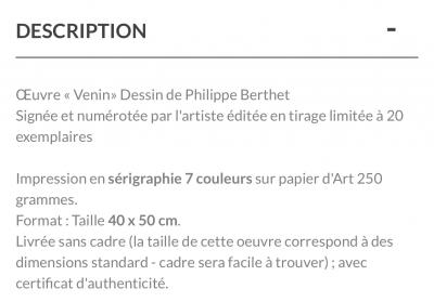 Philippe Berthet, « Venin », Lithographie 2