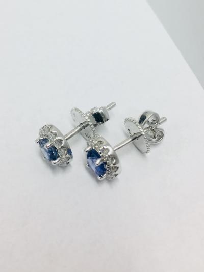18ct sapphire diamond stud earrings 2