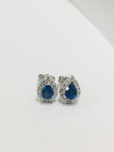 18ct sapphire diamond stud earrings 2