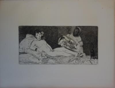 Edouard MANET : Olympia - Gravure originale, 1865 2