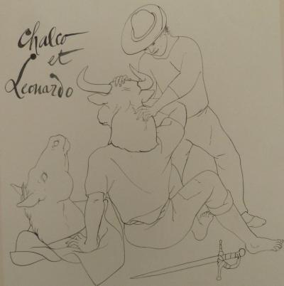 Pierre-Yves TREMOIS : Chalco et Leonardo - Dessin original, 1959 2