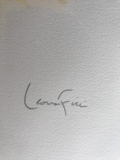 Lithographie originale signée de Leonor Fini - Visage bleu 2