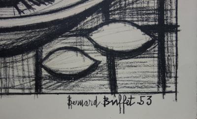 Bernard BUFFET - Poisson sur un plat, Lithographie originale signée 2