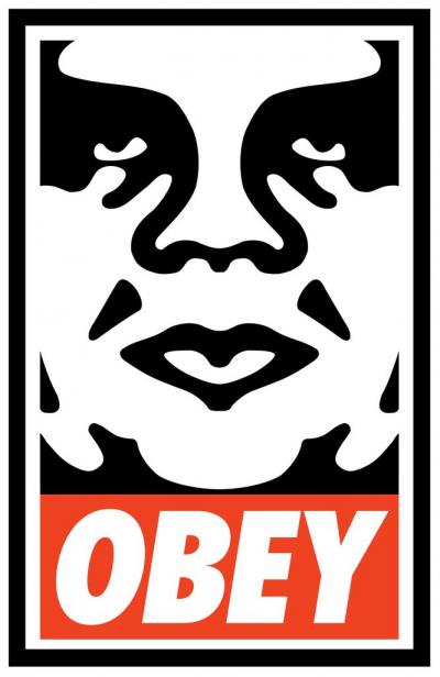 Obey Giant dit, Shepard Fairey (1970) Obey icon, Signé 2