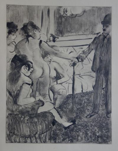 Edgar DEGAS : Un client timide - Gravure originale, 1935 2