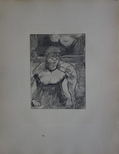 Edgar DEGAS : Une femme plantureuse - Gravure Originale, 1935 2