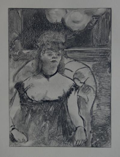 Edgar DEGAS : Une femme plantureuse - Gravure Originale, 1935 2