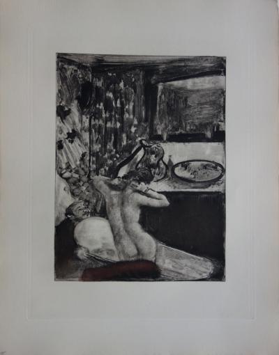 Edgar DEGAS : Dans l’intimité de la salle de bain - Gravure originale, 1935 2