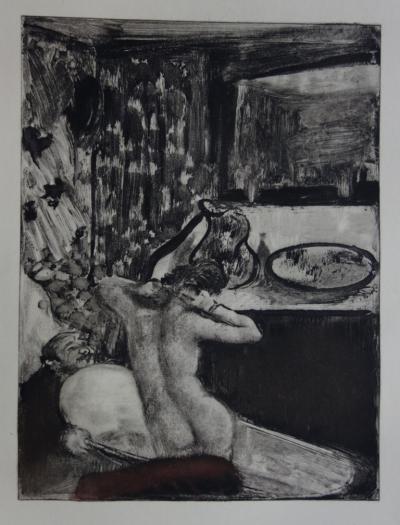 Edgar DEGAS : Dans l’intimité de la salle de bain - Gravure originale, 1935 2