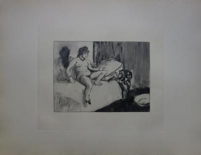 Edgar DEGAS (after) - The mirror room - original etching, 1935 2