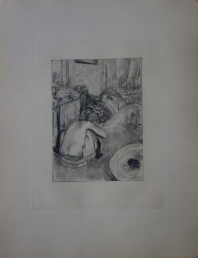 Edgar DEGAS : Toilette intime - Gravure originale, 1935 2