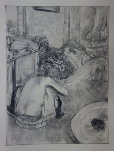 Edgar DEGAS : Toilette intime - Gravure originale, 1935 2