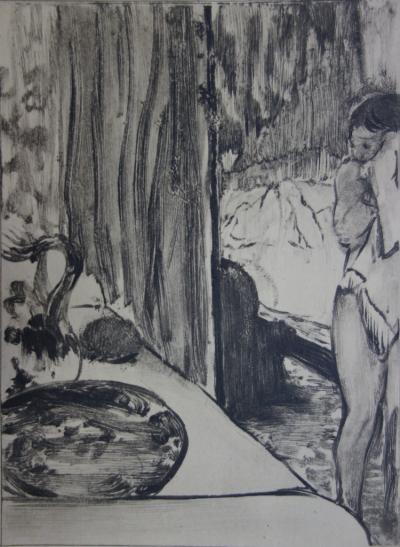 Edgar DEGAS : Toilette matinale - Original Engraving, 1935 2