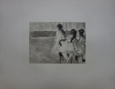 Edgar DEGAS : Filles habillées en danseuse - Gravure originale, 1935 2