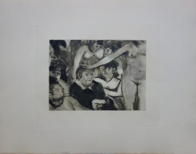 Edgar DEGAS (d’après) : La Patronne entourée de ses filles - Gravure originale, 1935 2