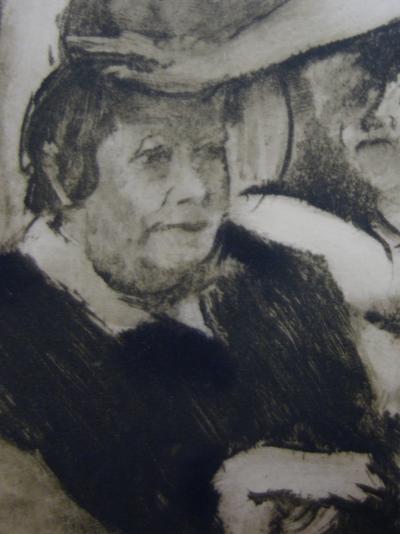 Edgar DEGAS (d’après) : La Patronne entourée de ses filles - Gravure originale, 1935 2