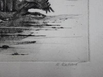 Roland RUSCART : Épave, Gravure originale signée 2