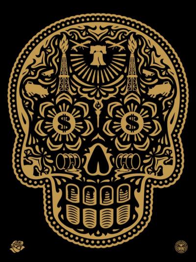 Obey Giant - Power And Glory, Day of The Dead Skull (Or)