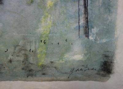 Bernard GANTNER : Maison en forêt - Aquarelle originale signée 2
