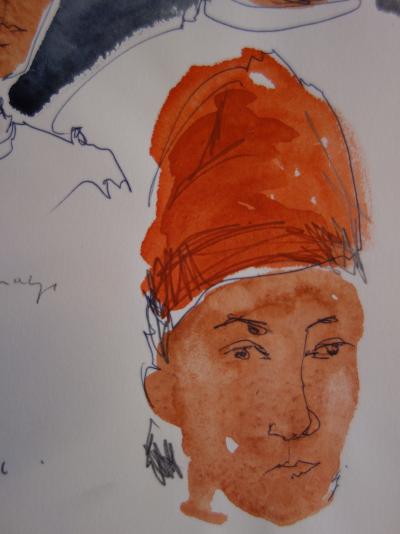 Jean COMMERE : Figures marocaines - Aquarelle originale signée 2