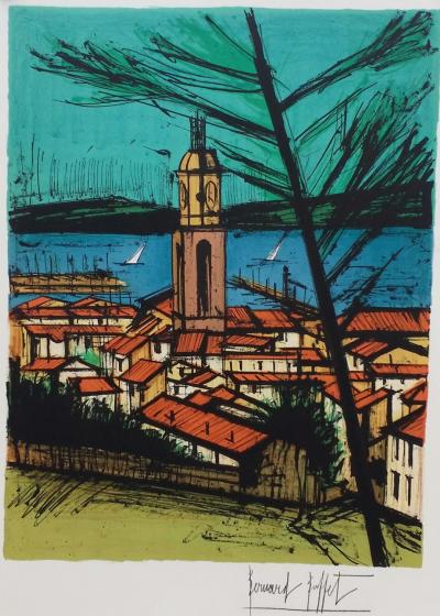Bernard BUFFET - Saint Tropez, église et la baie, 1978 - Hand Signed Original Lithograph 2