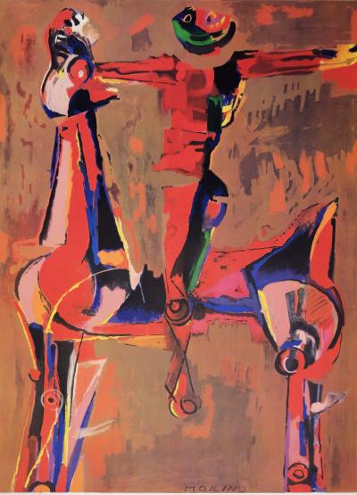 Marino MARINI - Figure équestre - Lithographie signée 1972 2