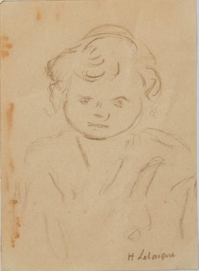 Henri LEBASQUE : Portrait d’enfant, Dessin original signé 2