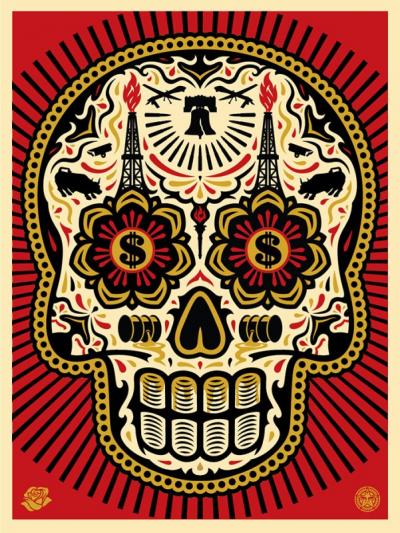 Power And Glory, Day of The Dead Skull (Red) - Obey 2