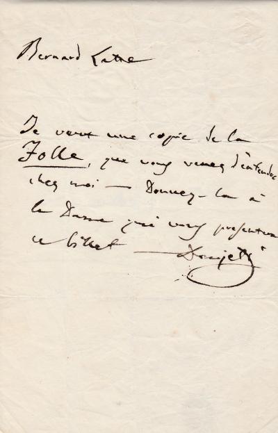 Gaetano DONIZETTI - Lettre autographe signée 2