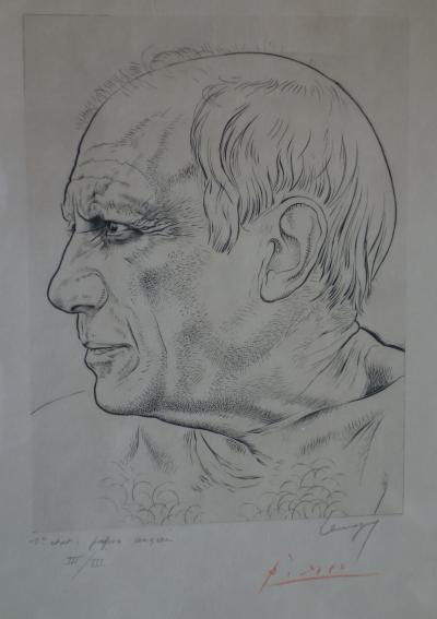 Portrait de Picasso - Gravure signée par PICASSO 2