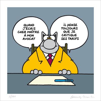 Philippe GELUCK - Le Chat : l’avocat, 2016 - Impression pigmentaire signée 2