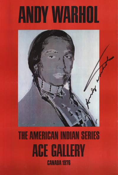 Andy WARHOL - American Indian (Rouge) , 1977 - Impression offset signée au crayon 2