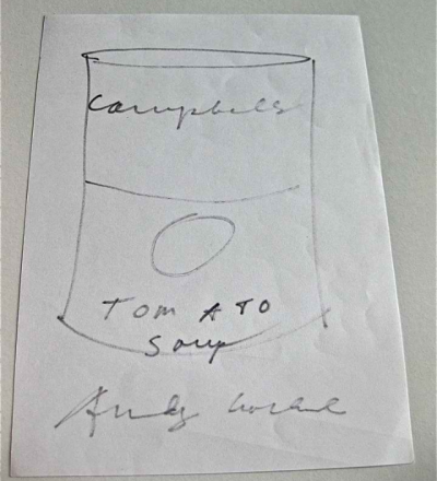 Andy  WARHOL « Campbell’s Soup : Tomato » Dessin au feutre 2