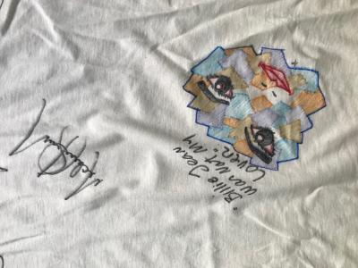 Michael JACKSON - Dessin original signé sur t-shirt 2