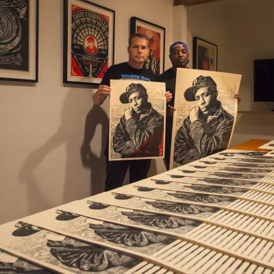 Shepard Fairey- OBEY/ Chuck D Black Steel Large Screen Print (Black) 2