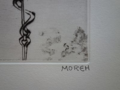 Mordecai MOREH : Petit oiseau - Gravure originale signée 2