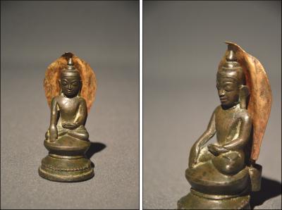 Ancien Bouddha en bronze  Birmanie  XIX ème siècle 2