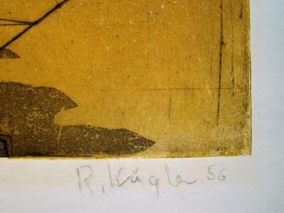 Rudolf KÜGLER - Strandbild / L’image plage, 1956 - Gravure originale signée 2