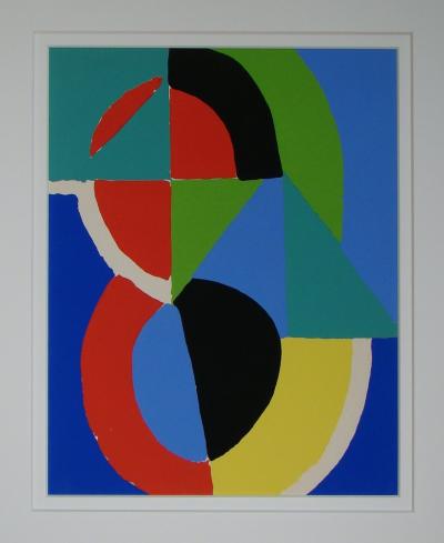 Sonia DELAUNAY ( after ) - Rythme couleurs, 1955 - Stencil in gouache colors 2