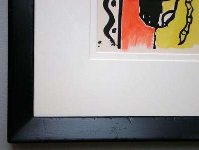 Fernand LEGER (d’après) - Cheval sur fond rouge, 1951 - Pochoir en couleurs 2