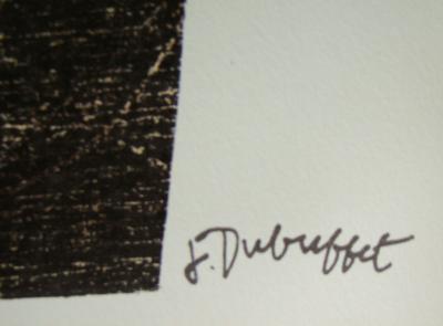 JEAN DUBUFFET - Lithographie originale - Signée - Personnage - 1958 2